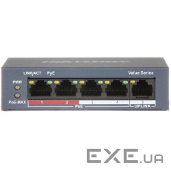Комутатор мережевий Hikvision DS-3E0105P-E/M(B)