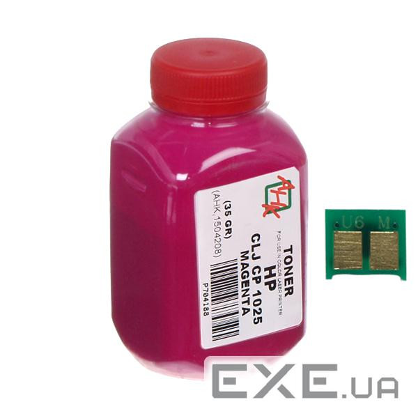 Тонер HP CLJ CP1025 35г Magenta +chip AHK (1500126)