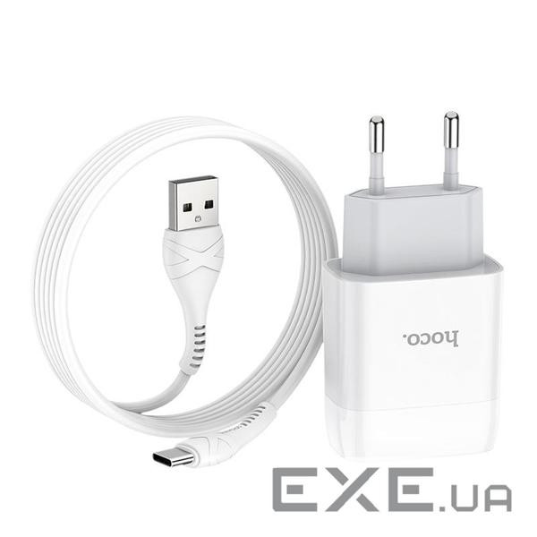 Зарядний пристрій HOCO C73A Glorious dual port charger set(Type-C) White (6931474713070)