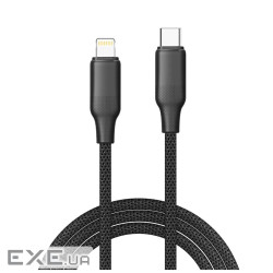 Дата кабель USB-C to Lightning 1.0m PD30W TPE embossed black ColorWay (CW-CBPDCL101-BK)