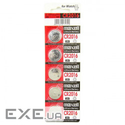 Батарейка MAXELL Lithium CR2016 5шт/уп (M-18586100) (4902580131272)
