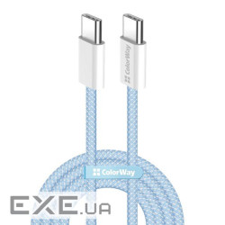 Дата кабель USB-C to USB-C 1.0m 60W 3.0А blue ColorWay (CW-CBPDCC061-BL)
