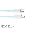 Дата кабель USB-C to USB-C 1.0m 60W 3.0А blue ColorWay (CW-CBPDCC061-BL)