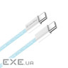 Дата кабель USB-C to USB-C 1.0m 60W 3.0А blue ColorWay (CW-CBPDCC061-BL)