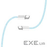 Дата кабель USB-C to USB-C 1.0m 60W 3.0А blue ColorWay (CW-CBPDCC061-BL)