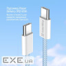 Дата кабель USB-C to USB-C 1.0m 60W 3.0А blue ColorWay (CW-CBPDCC061-BL)