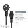 Кабель живлення від мережі PC-186, Black, 1 м, ColorWay, CEE 7/7 - IEC C5, 3x0.5 мм2 (CW-CBP084-BK)