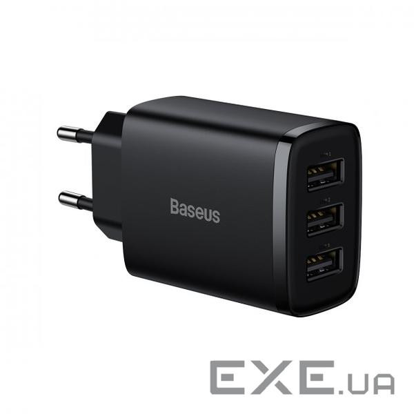 Зарядний пристрій Baseus Compact Charger 3U Black (CCXJ020101)