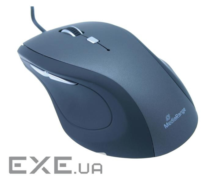 Миша дротова MediaRange 5-кнопок , black/ grey (MROS202)