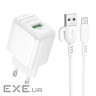 Зарядний пристрій BOROFONE BAS42A Potential USB QC3.0 + cable USB to Micro 5P White (6941991113796)