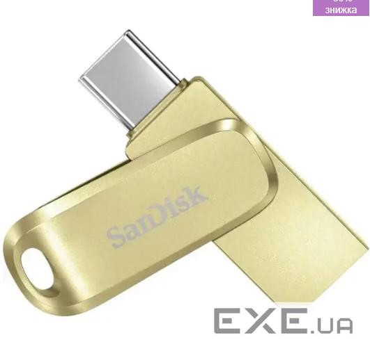 Флеш накопичувач USB 512Gb SanDisk Ultra Dual Luxe, Gold, Type-C / USB 3.2 Gen 1 (SDDDC4-512G-G46GD)
