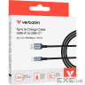 Кабель живлення та синхронізації Verbatim-USB-А-USB-C /120 см-чорний (31843)