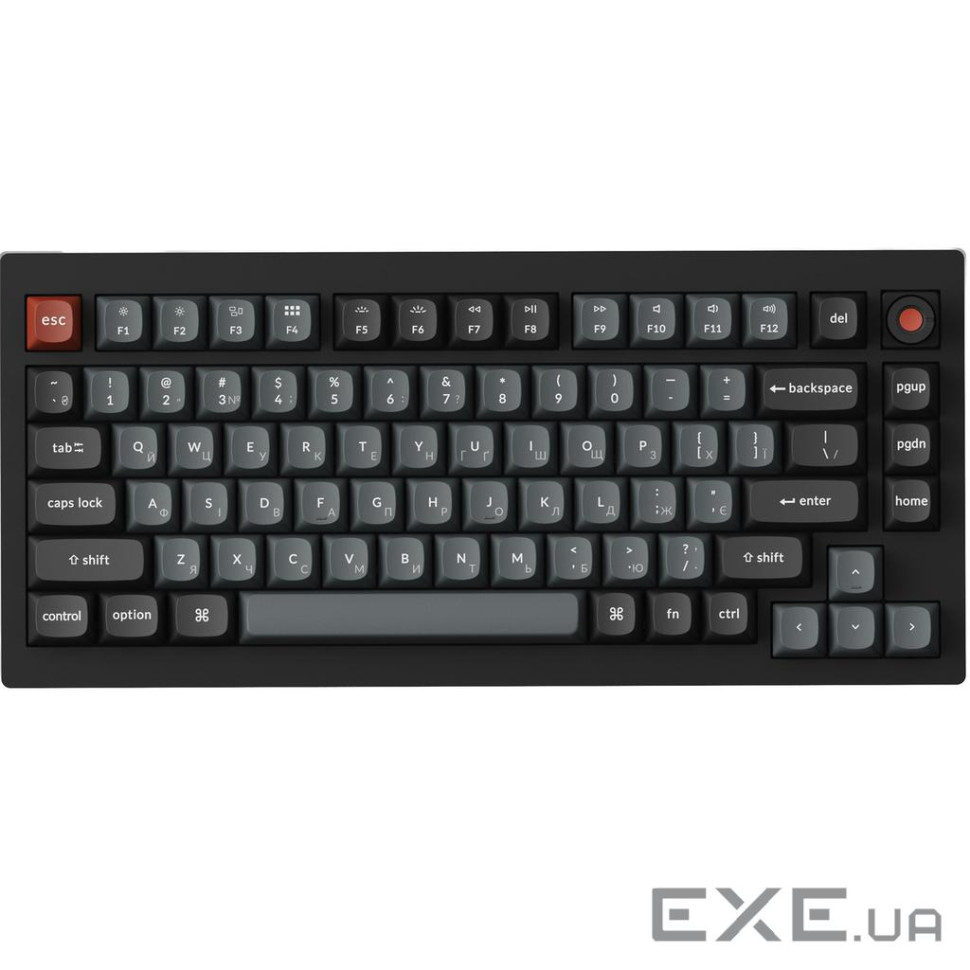 Клавіатура дротова Keychron V1 8K Keychron Super Red Switch Black RGB (V1W-D1-UA)