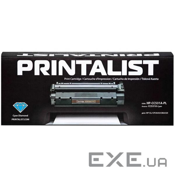 Картридж Printalist HP CLJ CP2025/CM2320, CC531A Cyan (HP-CC531A-PL)