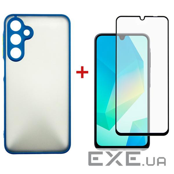 Чохол до мобільного телефона Dengos Samsung Galaxy A16 5G Matte + glass (Blue) (DG-KM-118)
