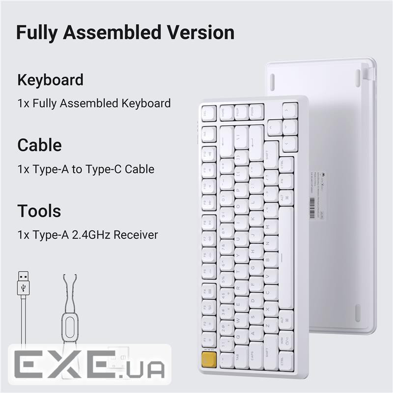 Клавіатура механічна Keychron J1 82Key, K pro Red, WL/BT/USB-A, QMK, Hot-swap, EN/UKR, RG (J1-Q1-UA)