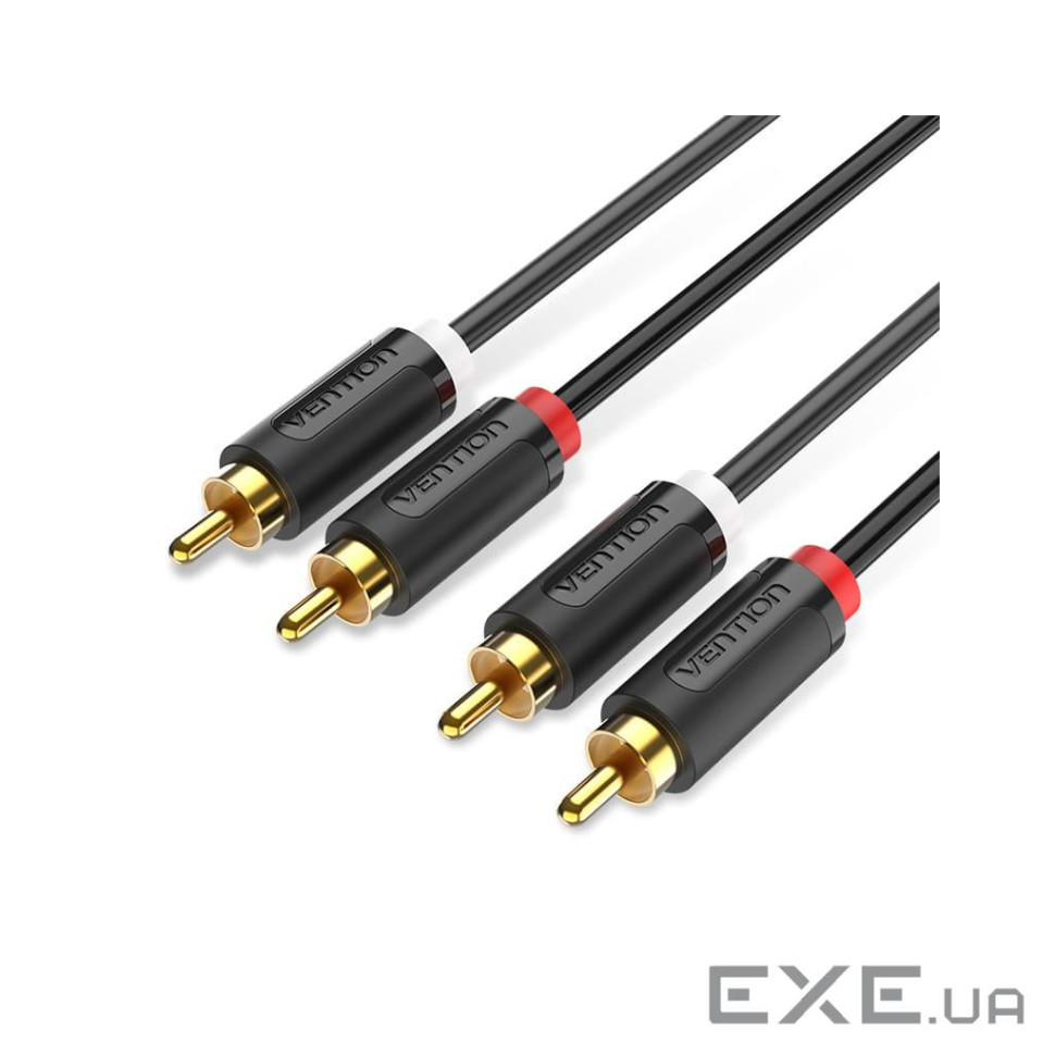 Кабель Vention 2хRCA - 2хRCA (M/M), 1.5 м, Black (BCMBG)