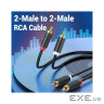 Кабель Vention 2хRCA - 2хRCA (M/M), 1.5 м, Black (BCMBG)