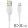 Дата кабель USB 2.0 AM to USB-C 2.0m PVC white Belkin (CAB001BT2MWH)