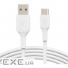 Дата кабель USB 2.0 AM to USB-C 2.0m PVC white Belkin (CAB001BT2MWH)