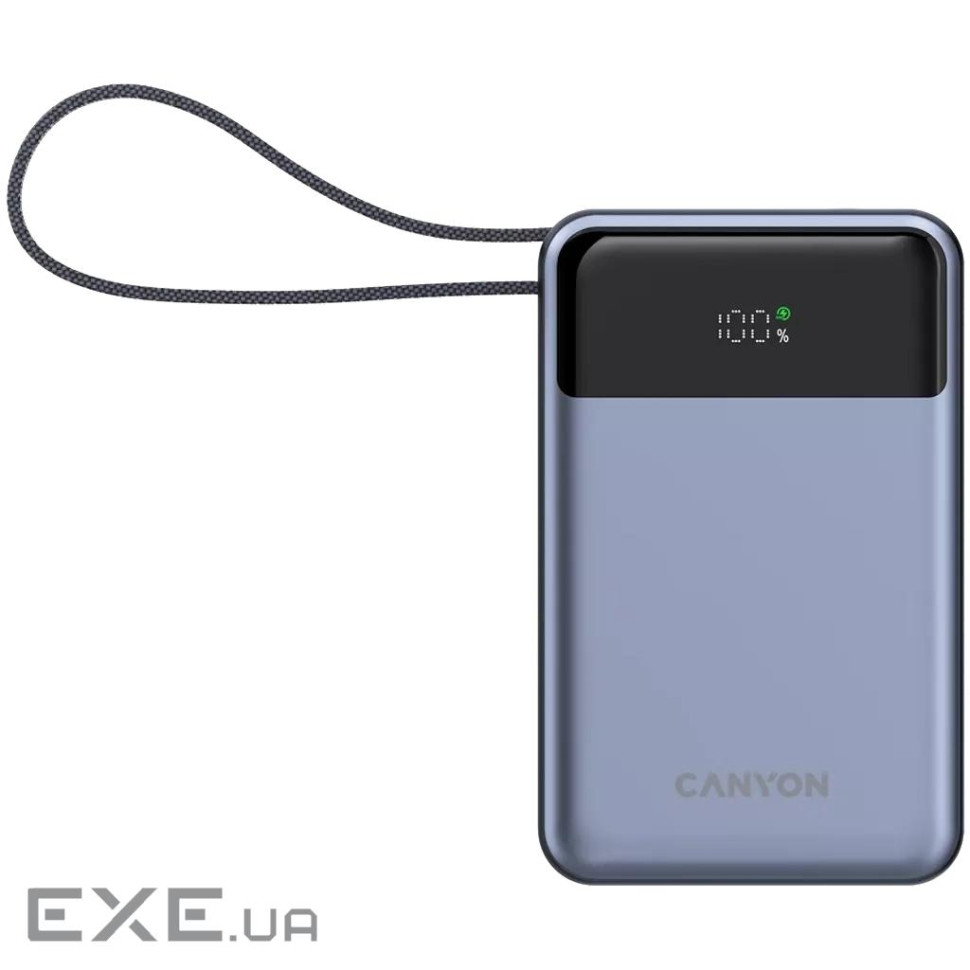 CANYON power bank OnPower 600 built-in cable 20000 mAh PD65W Dark Grey (CNS-CPB600DG)