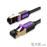 Патч-корд 0.5м, S/FTP cat 7 RJ-45 black Vention (ICDBD)