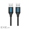 Дата кабель USB 2.0 AM/AM 1.0m black Vention (COJBF)