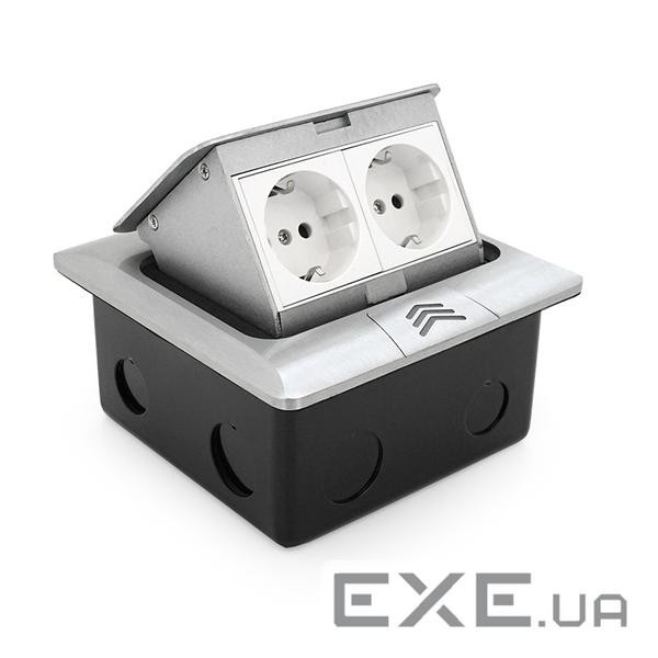 Розетка подвійна напольная висувна із заземленням J28L, Input: AC 100-250V 16A, White J28L, Input: AC 100-250V 16A, Whit