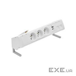 Розет блок S484: 3x250В тип F, зар пристр 2xUSB A+C, 2xRJ45 Keystone, білий (48430F30BK00000-33)