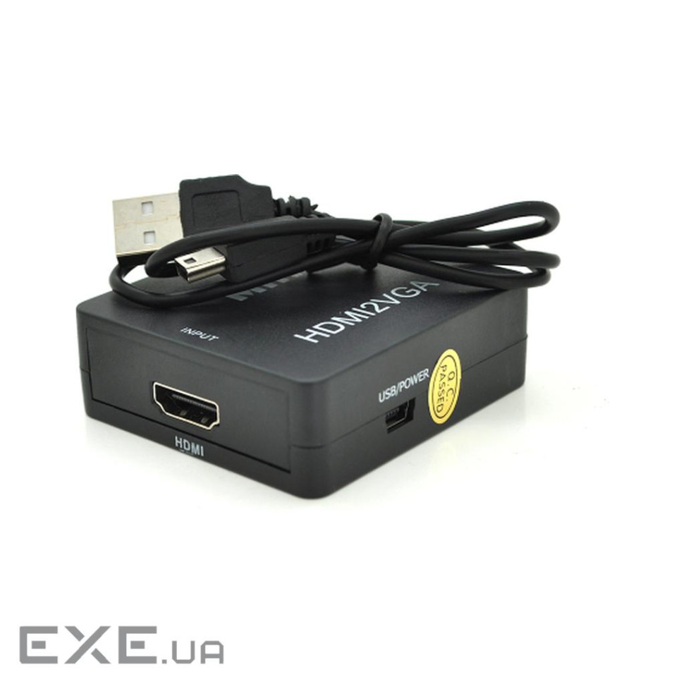 Конвертер Mini, HDMI to VGA, ВХІД HDMI(мама) на ВИХІД VGA(мама), 720P / 1080P, (YT-CM-HDMI / VGA-B) ), 720P / 1080P, (YT