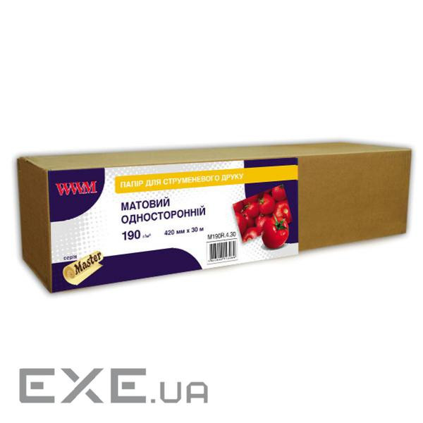 Папір WWM 16,5"/420мм х 30м, matte, 190г/м кв, втулка 50мм (M190R.4.30)