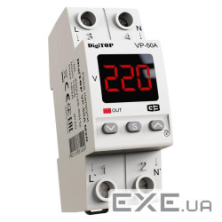 Захисне реле однофазне напруги VP-50A M2R з термозахистом на DIN-рейку, 50А, 10000Вт , 120 (VP50AM2R)