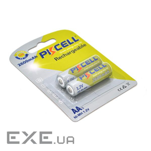 Акумулятор PKCELL 1.2V AA 2600mAh NiMH Rechargeable Battery,2 штуки в блістері ціна за блис (9328)