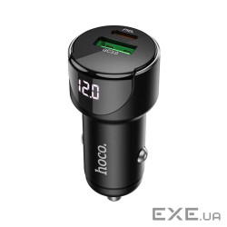 Автомобільний зарядний пристрій HOCO Z42 Light road 1xUSB-A, 1xUSB-C, PD20W, QC3.0 (6931474742544)