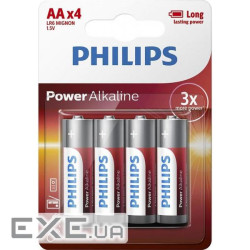 Батарейка Philips AA LR6 Power Alkaline * 4 (LR6P4B/10)