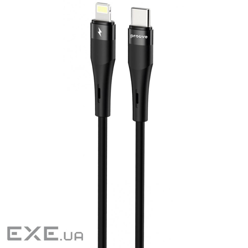 Кабель Proove Light Silicone Plus Type-C to Lightning 27W (1m) black (CCLS27002101)