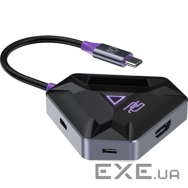 Type-C-Хаб Proove Gaming Spectre (2*USB3.0 + Type-C + PD100W + HDMI) dark gray (HBPG10221205)