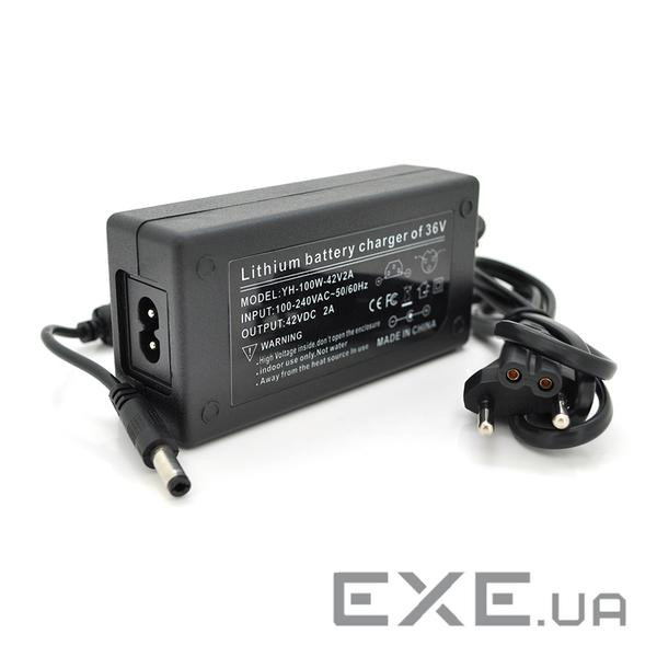 Зарядний пристрій для літієвих акумуляторів 42V 2A, штекер 5,5х2,5мм, BOX (YH-100W-42V2A) , BOX (YH-100W-42V2A)