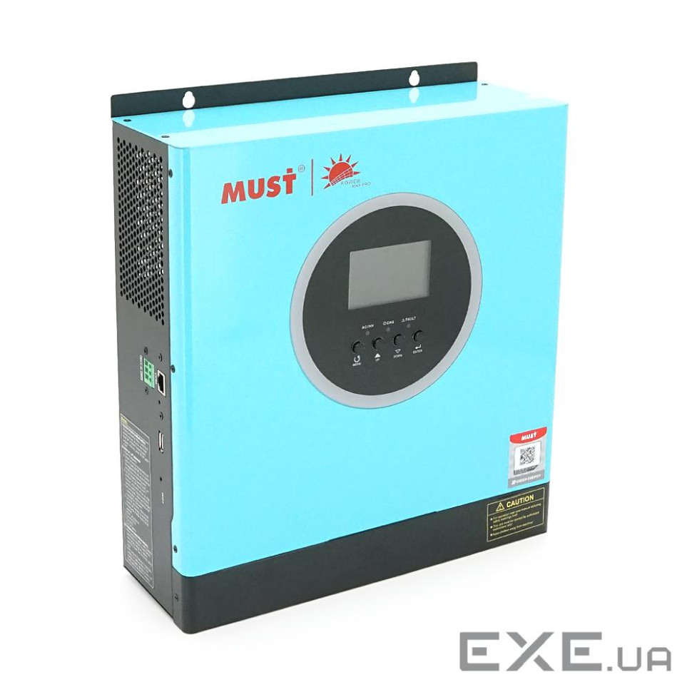 Гібридний інвертор MUST PV18-3524ECO, 3500W, 24V, струм заряду 60A, 160-275V, MPPT (100А, 60-360 Vdc