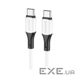 Дата кабель USB-C to USB-C 1.0m BX79 3A White BOROFONE (BX79CCW)