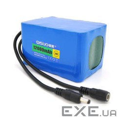 Акумуляторна батарея літієва QiSuo 24V 12A з елементами Li-ion 18650, DC5.5x2.1, (110x76x6 (QS-2412) Li-ion 18650, DC5.5