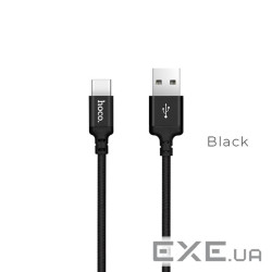 Кабель HOCO X14 USB to Type-C 3A, 1m, nylon, aluminum connectors, Black (6957531062868)
