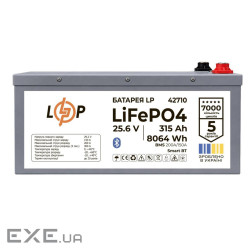 Аккумулятор LP LiFePO4 25,6V - 315 Ah (8064Wh) (BMS 200A/150А) метал Smart BT (41224) (42710)