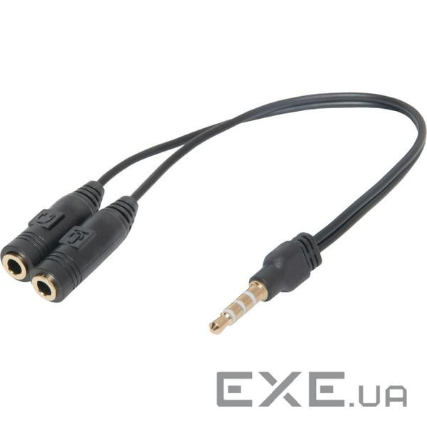 Перехідник Jack 3.5mm M 4pin to 2 Jack 3.5mm F (Audio+MIC) Headset Jack Defender (63012)