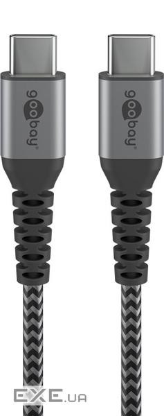 Кабель пристроїв USB Type-C M/M 2.0m,(USB2.0) PD=60W Textile Metal Cu,чорний (75.04.9303-1) (75.04.9303-1)