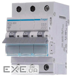 Автоматичний вимикач 3P 6kA C-20A 3M, Hager, (MCN320)