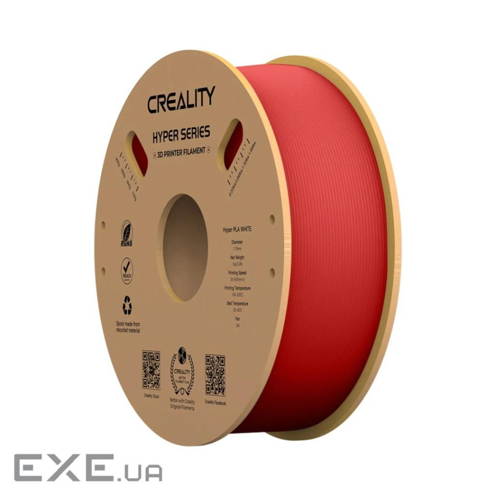 Пластик для 3D-принтера Creality PLA Hyper 1кг, 1.75мм, red (3301010342)