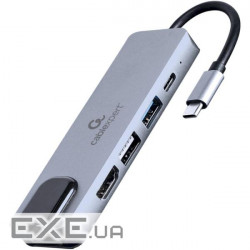 Док станція CABLEXPERT 5-in-1 USB-C to HDMI/USB3.1/USB2.0/PD/LAN (A-CM-COMBO5-04)
