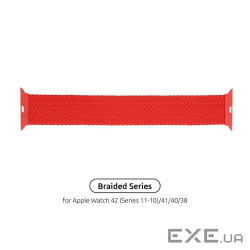 Ремінець ArmorStandart Braided Solo Loop для Apple Watch 38/40/41mm Red Size 4 (132 mm) (ARM58070)