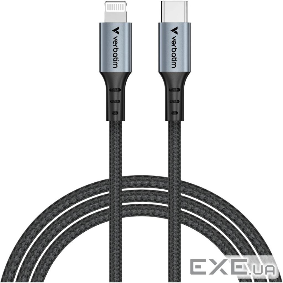 Кабель живлення та синхронізації Verbatim-USB-С- Lightning /120 см-чорний (31844)